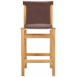 Safavieh Arian Teak and Leather Counter Stool in Brown / Natural