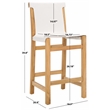 Safavieh Arian Teak and Leather Counter Stool in White / Natural