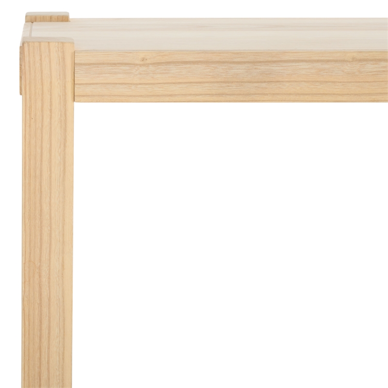 Safavieh Sigurd Wood and Leather Consoles in Natural / Black