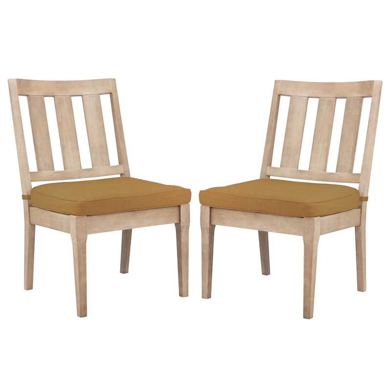 Safavieh Dominica Wood Outdoor Dining Chair in Natural / Brown