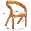 Safavieh Jennabrook Ratan Polyurethane Dining Chair in Natural / White