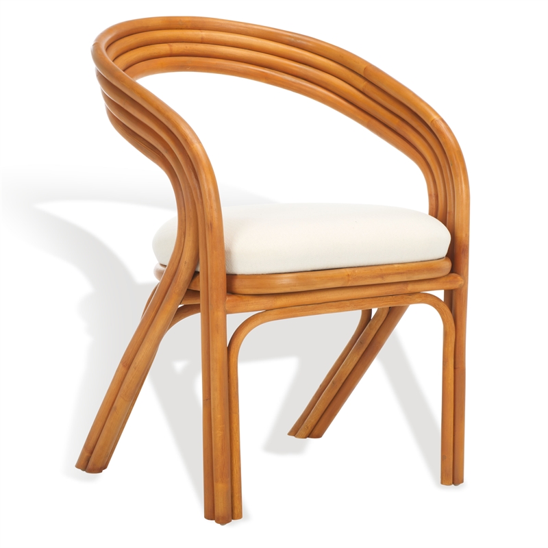 Safavieh Jennabrook Ratan Polyurethane Dining Chair in Natural / White