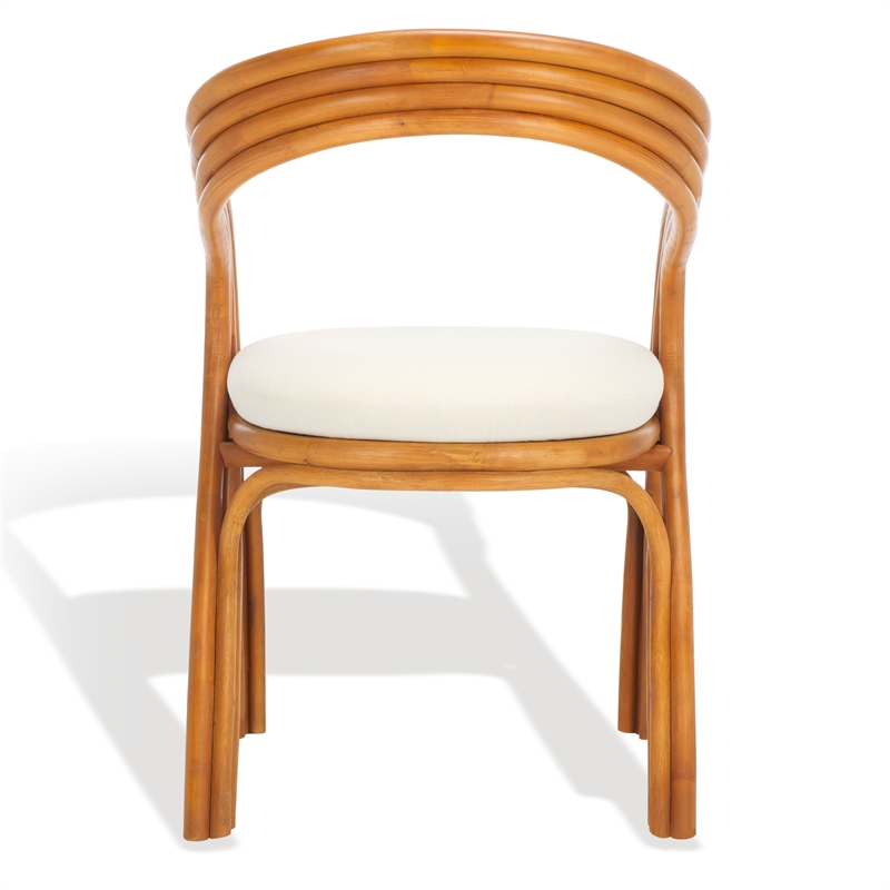 Safavieh Jennabrook Ratan Polyurethane Dining Chair in Natural / White