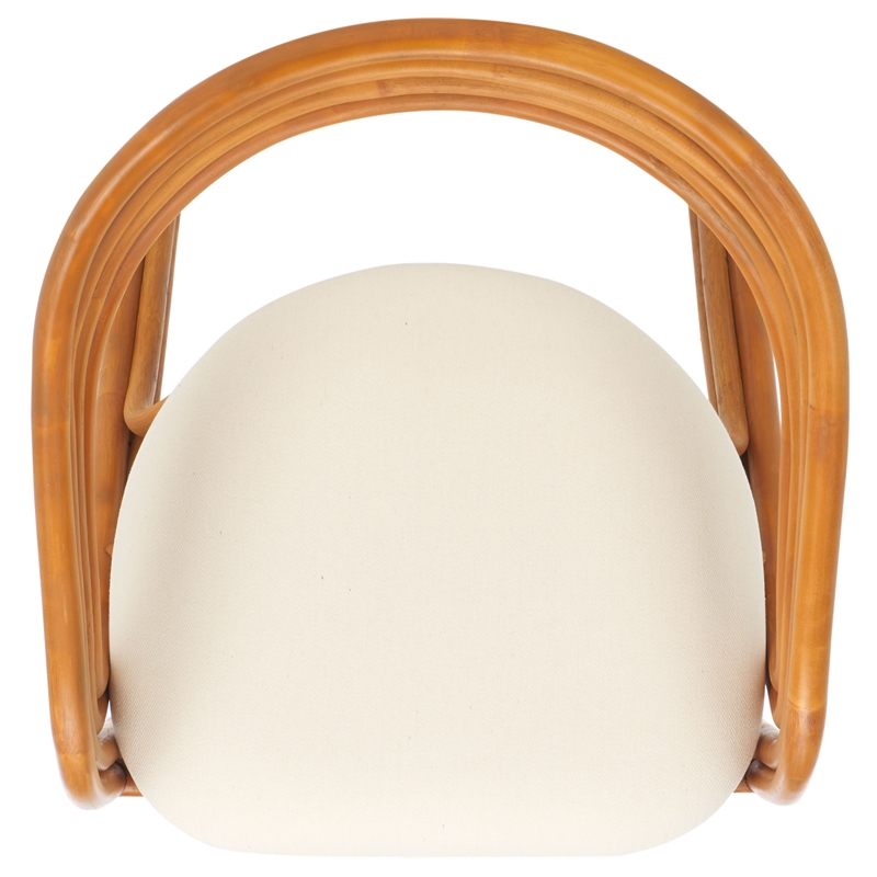Safavieh Jennabrook Ratan Polyurethane Dining Chair in Natural / White