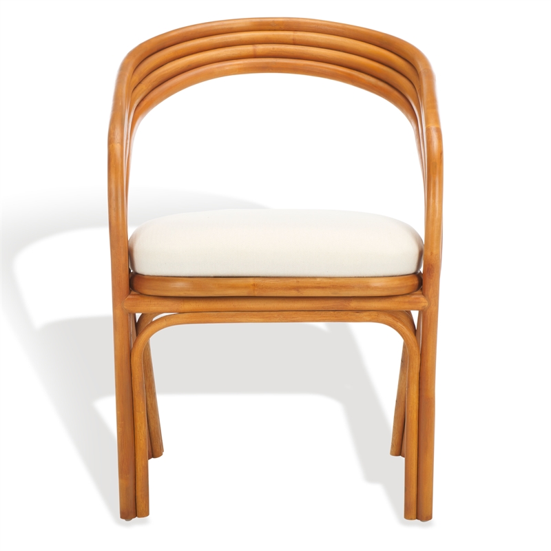 Safavieh Jennabrook Ratan Polyurethane Dining Chair in Natural / White