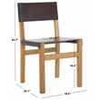 Safavieh Romee Teak and Leather Dining Chair in Brown / Natural