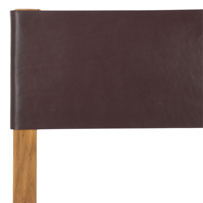 Safavieh Romee Teak and Leather Dining Chair in Brown / Natural