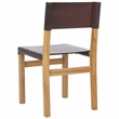 Safavieh Romee Teak and Leather Dining Chair in Brown / Natural