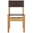 Safavieh Romee Teak and Leather Dining Chair in Brown / Natural
