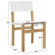 Safavieh Romee Teak and Leather Dining Chair in White / Natural