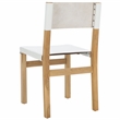 Safavieh Romee Teak and Leather Dining Chair in White / Natural
