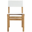 Safavieh Romee Teak and Leather Dining Chair in White / Natural