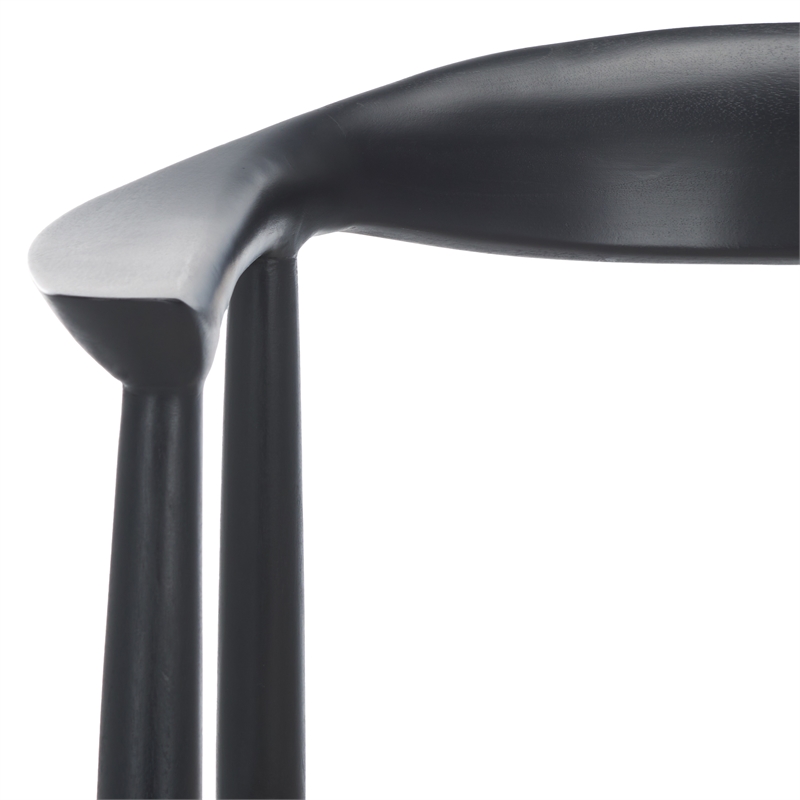 Safavieh Bandelier Wood and Leather Accent Chair in White / Black
