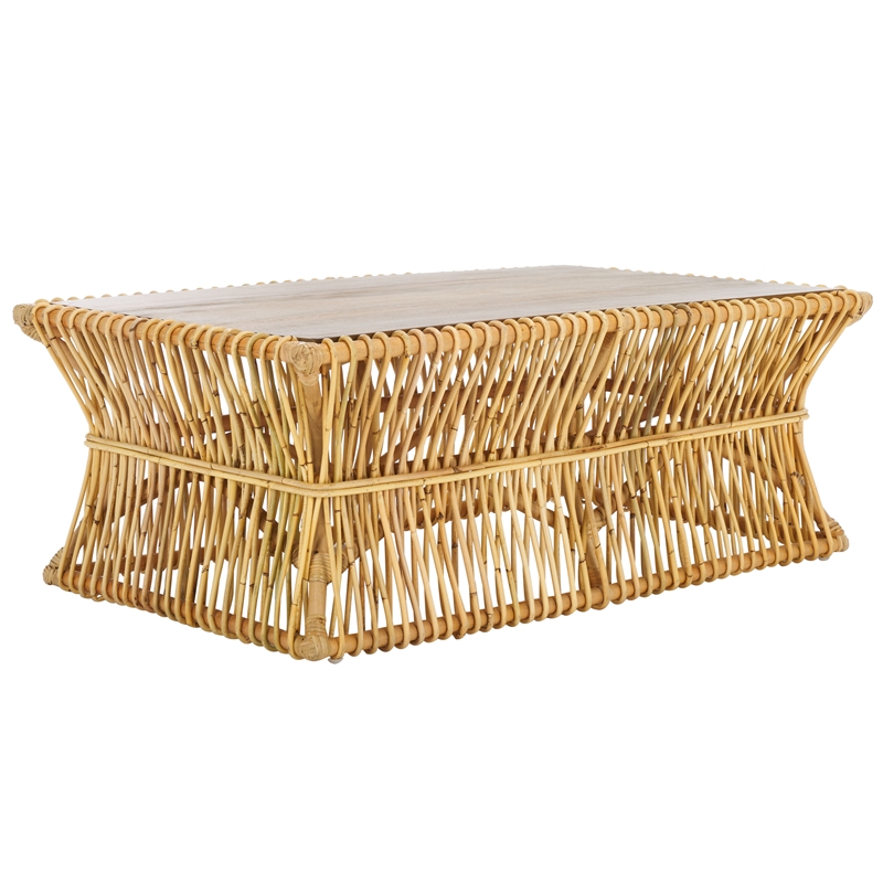 Safavieh Gensho  Wood and Rattan Coffee Tables in Natural /Brown
