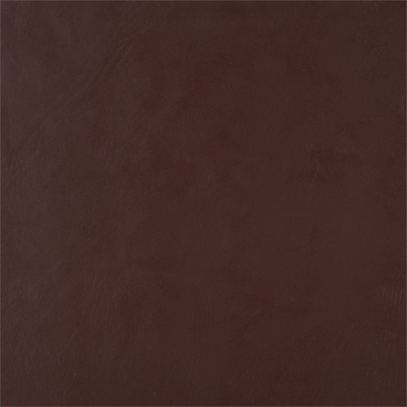 Safavieh Solana Teak and Leather Ottoman in Brown / Natural