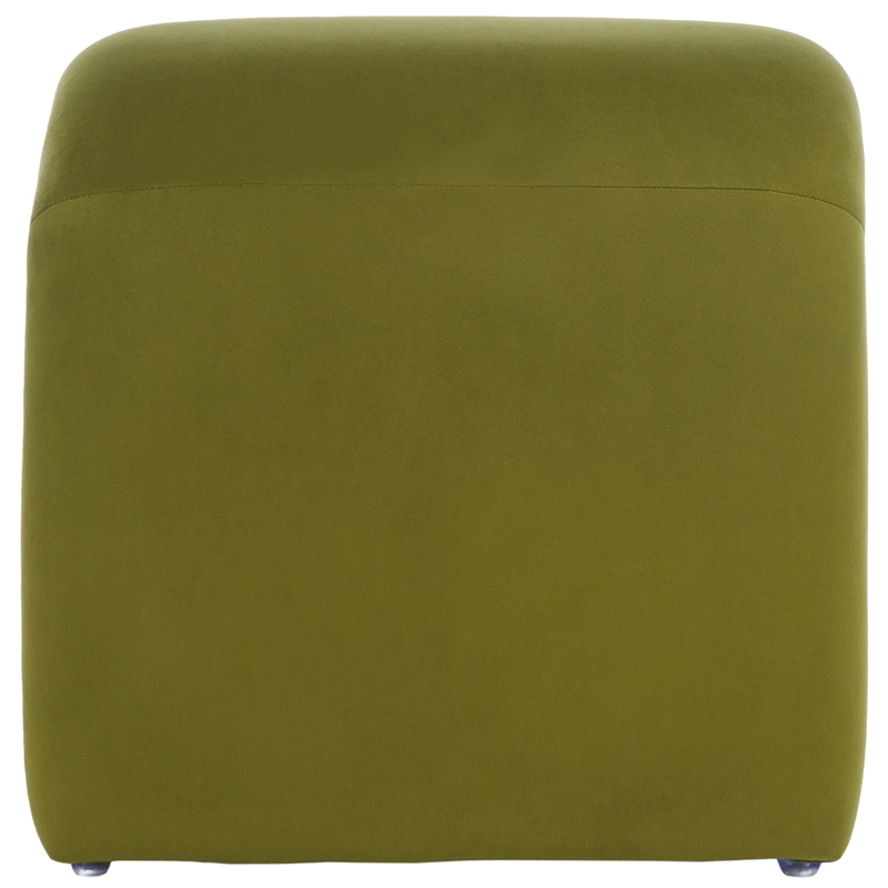 Safavieh Kibo Pine and  Velvet Ottoman in Olive
