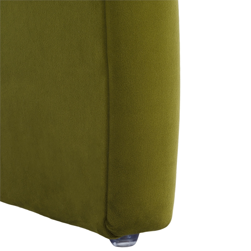 Safavieh Kibo Pine and  Velvet Ottoman in Olive