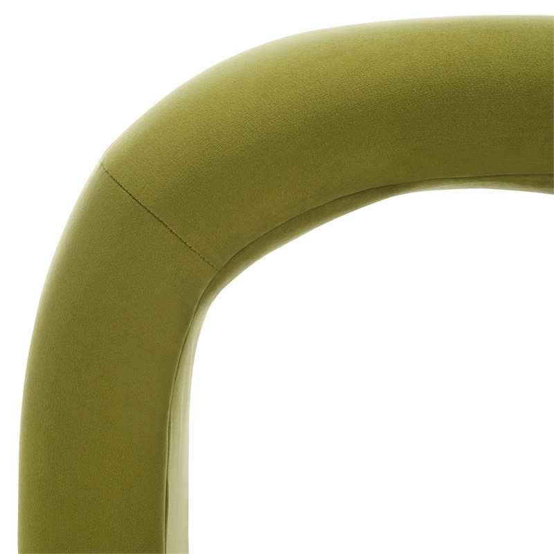 Safavieh Kibo Pine and  Velvet Ottoman in Olive