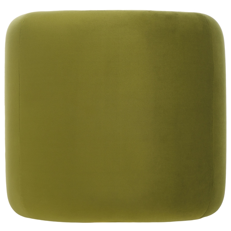 Safavieh Kibo Pine and  Velvet Ottoman in Olive