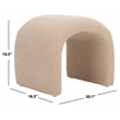 Safavieh Kibo  Pine and Polyester Ottoman in Tan