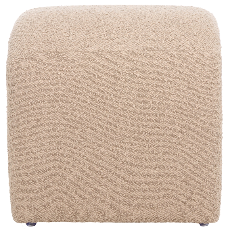 Safavieh Kibo  Pine and Polyester Ottoman in Tan