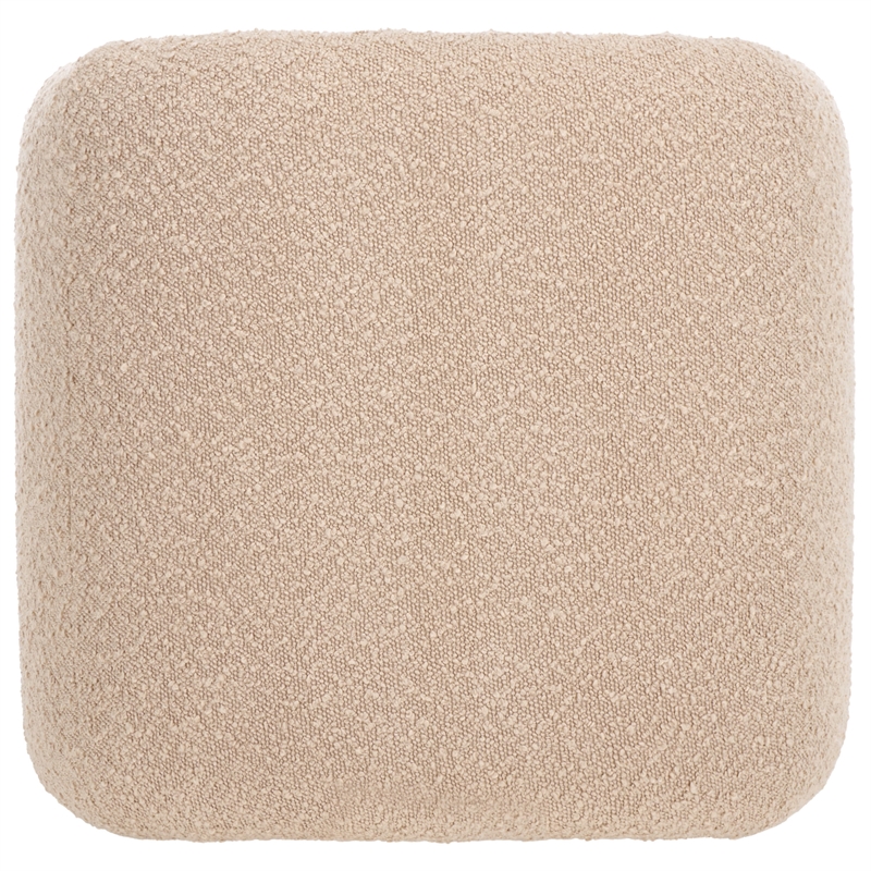 Safavieh Kibo  Pine and Polyester Ottoman in Tan