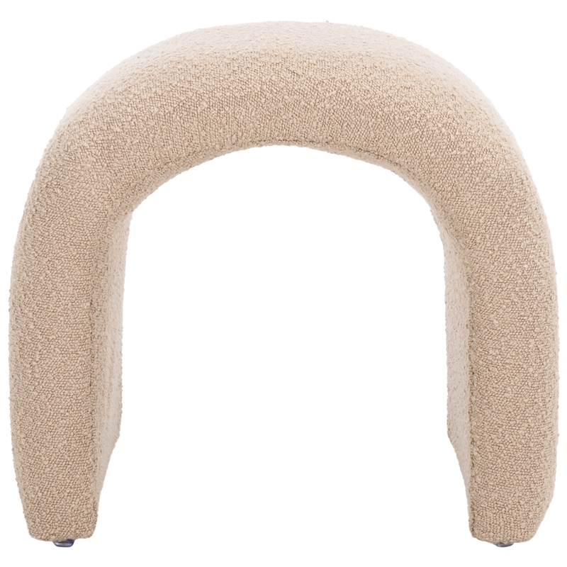 Safavieh Kibo  Pine and Polyester Ottoman in Tan