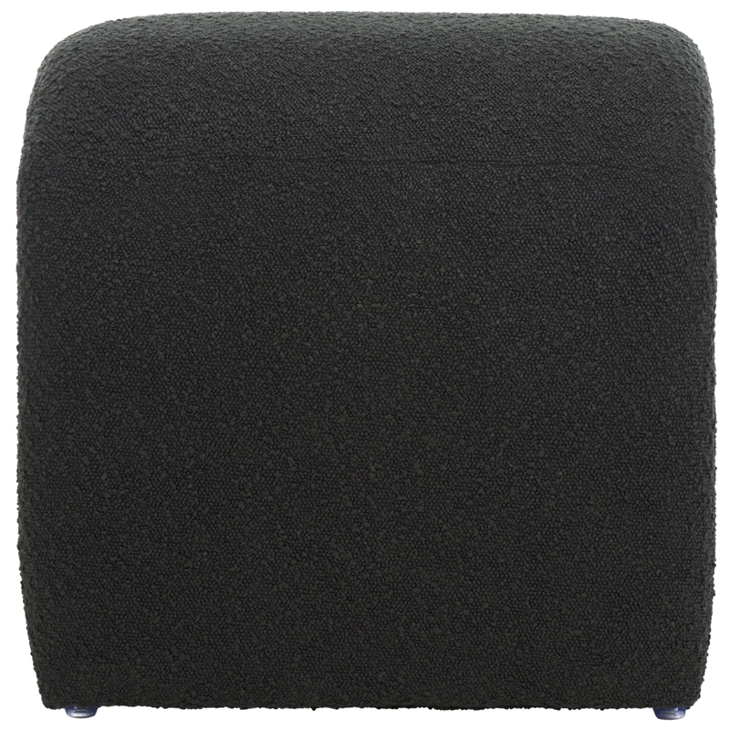 Safavieh Kibo  Pine and Polyester Ottoman in Black