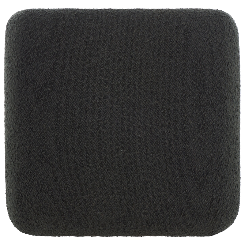 Safavieh Kibo  Pine and Polyester Ottoman in Black