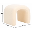 Safavieh Kibo  Pine and Polyester Ottoman in Cream