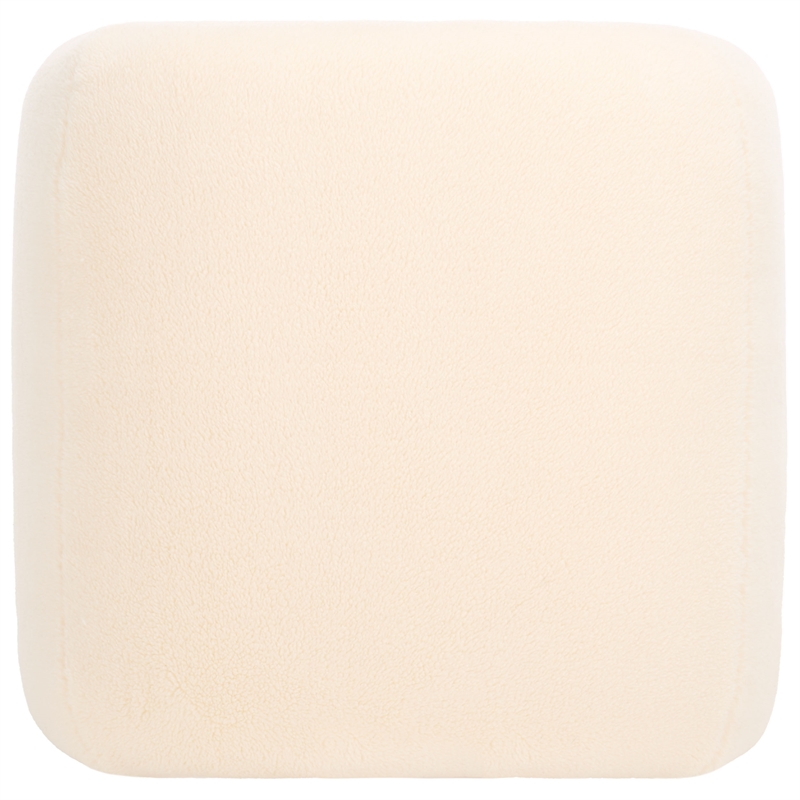 Safavieh Kibo  Pine and Polyester Ottoman in Cream