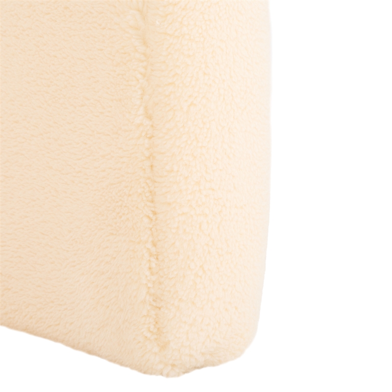Safavieh Kibo  Pine and Polyester Ottoman in Cream