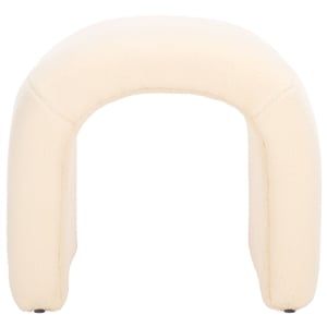 Safavieh Kibo  Pine and Polyester Ottoman in Cream