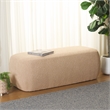 Safavieh Whitley Pine Wood and Fabric Rectangular Ottoman in Tan