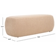 Safavieh Whitley Pine Wood and Fabric Rectangular Ottoman in Tan