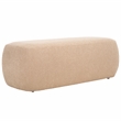 Safavieh Whitley Pine Wood and Fabric Rectangular Ottoman in Tan