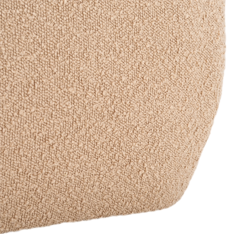Safavieh Whitley Pine Wood and Fabric Rectangular Ottoman in Tan
