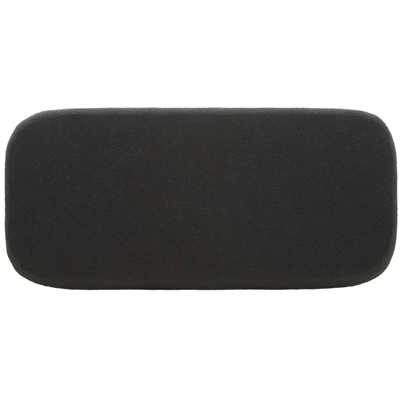 Safavieh Whitley Pine Wood and Fabric Rectangular Ottoman in Black