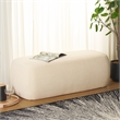 Safavieh Whitley Pine Wood and Fabric Rectangular Ottoman in Cream