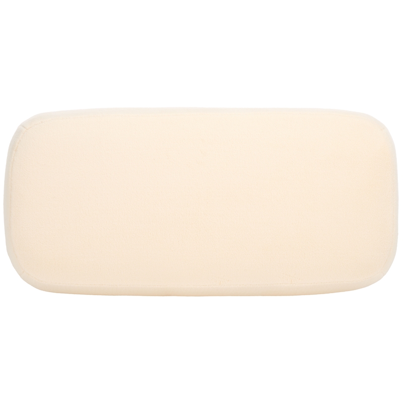 Safavieh Whitley Pine Wood and Fabric Rectangular Ottoman in Cream