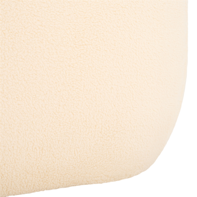 Safavieh Whitley Pine Wood and Fabric Rectangular Ottoman in Cream