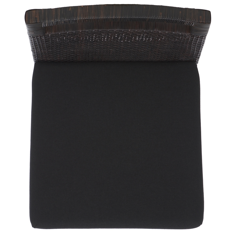 Safavieh Darin Solid Wood and Cotton Counter Stool in  Brown / Black