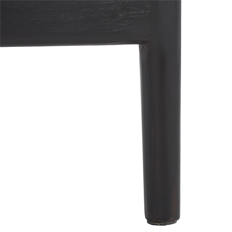 Safavieh Darin Solid Wood and Cotton Counter Stool in  Brown / Black
