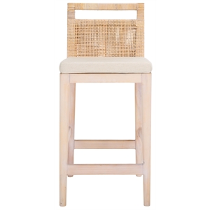 Safavieh Darin  Solid Wood and Cotton  Counter Stool in Natural / White
