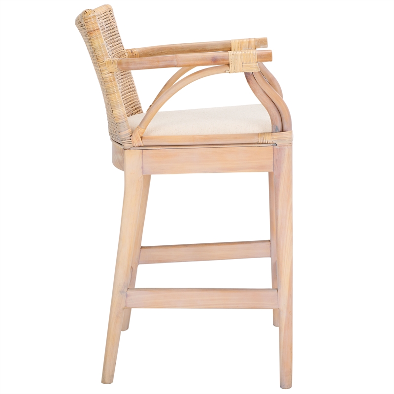 Safavieh Gianni Pine and Iron Counter Stool in Natural / White