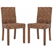 Safavieh Grove Wood and Rattan Side Chair in Brown
