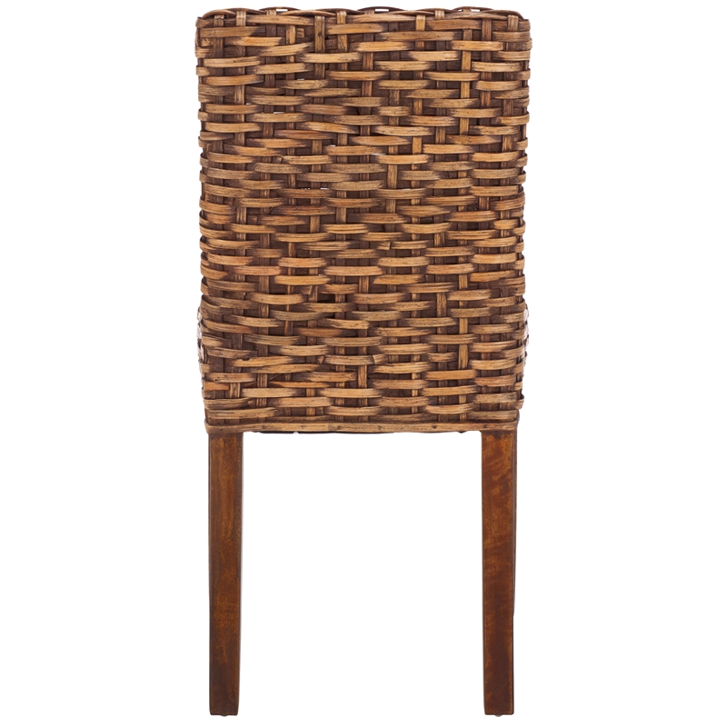 Safavieh Grove Wood and Rattan Side Chair in Brown