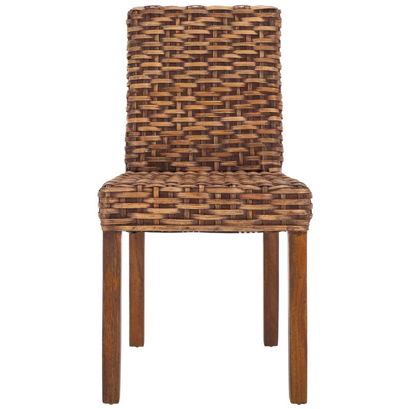 Safavieh Grove Wood and Rattan Side Chair in Brown
