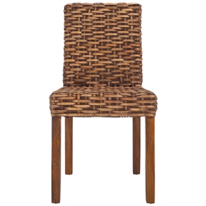 Safavieh Grove Wood and Rattan Side Chair in Brown