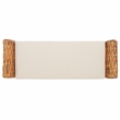 Safavieh Palermo Wood and Rattan Bench in White / Natural